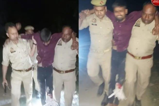 पुलिस मुठभेड़ में चार लुटेरे गिरफ्तार, एक के लगी गोली, सिपाही भी हुआ घायल