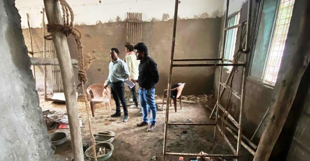 सामुदायिक स्वास्थ्य केन्द्र केशकाल के ओ.टी. उन्नयन कार्य का निरीक्षण