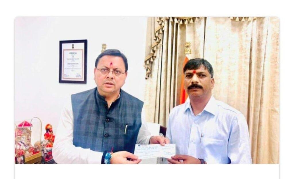 उत्तराखंड देहरादूनराज्य मंत्री श्याम अग्रवाल ने राहत कोष में दिया एक माह का वेतन