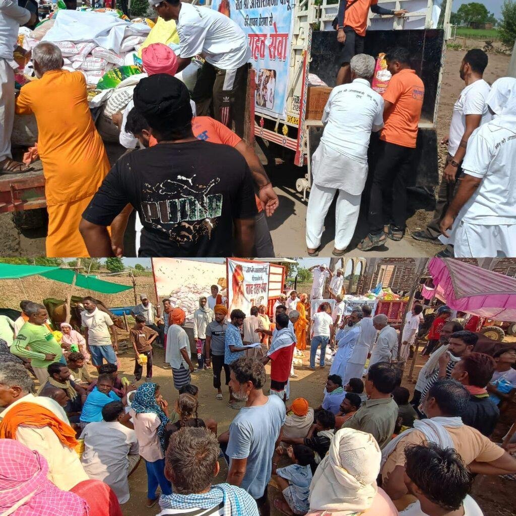 पंजाब प्रांत जिला फिरोजपुर के बाढ़ क्षेत्र एरिया में संत श्री आशाराम जी के शिष्यों द्वारा जरूरतमंद 400 के करीब परिवारों को किया गया राशन वितरण