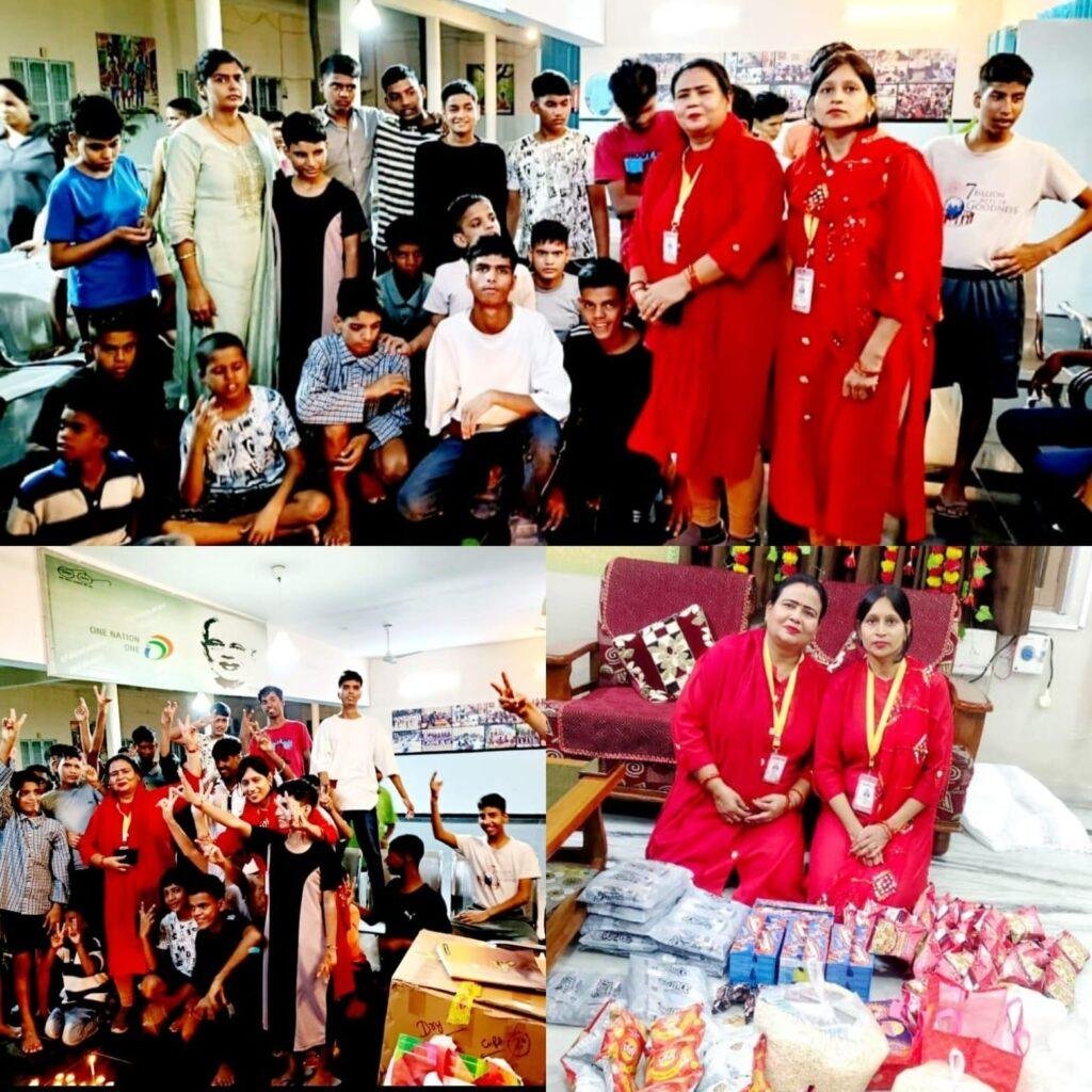 मातृशक्ति न्यास की तरफ से अनाथ आश्रम जाकर बच्चों के साथ दीपावली मनाया