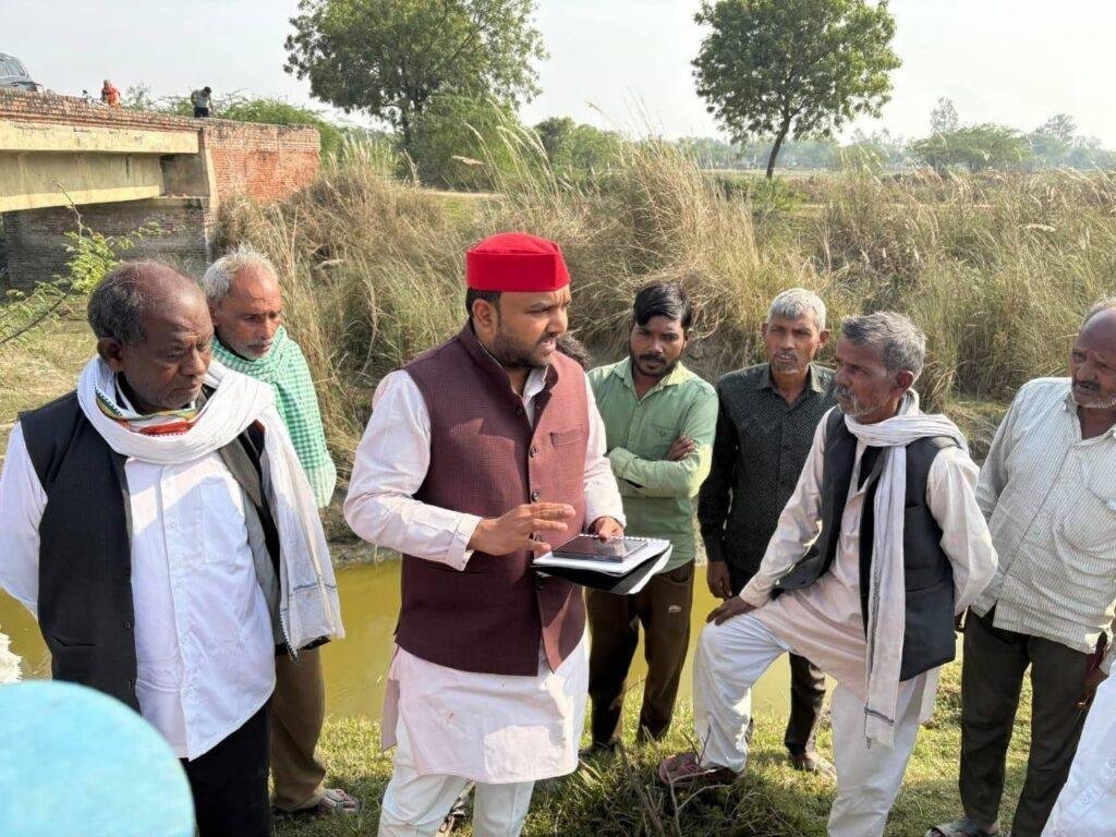 भीरा में नहर की पिछले 10 वर्षों से लंबित सफाई कार्य के कारण ग्रामीणों को हो रही समस्याओं का मौके पर किया निरीक्षण