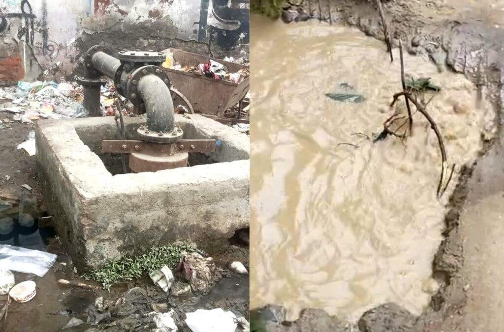 नगर निगम के जलकल विभाग की लापरवाही से बह रहा अमूल्य पेयजल