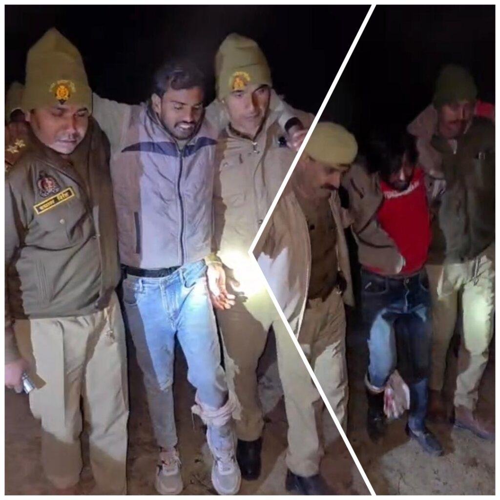 थाना भमोरा पुलिस द्वारा चोरी/लूट की घटनाओं को संलिप्त 02 शातिर अपराधियों को पुलिस मुठभेड़ के दौरान घायल अवस्था में किया गया गिरफ्तार