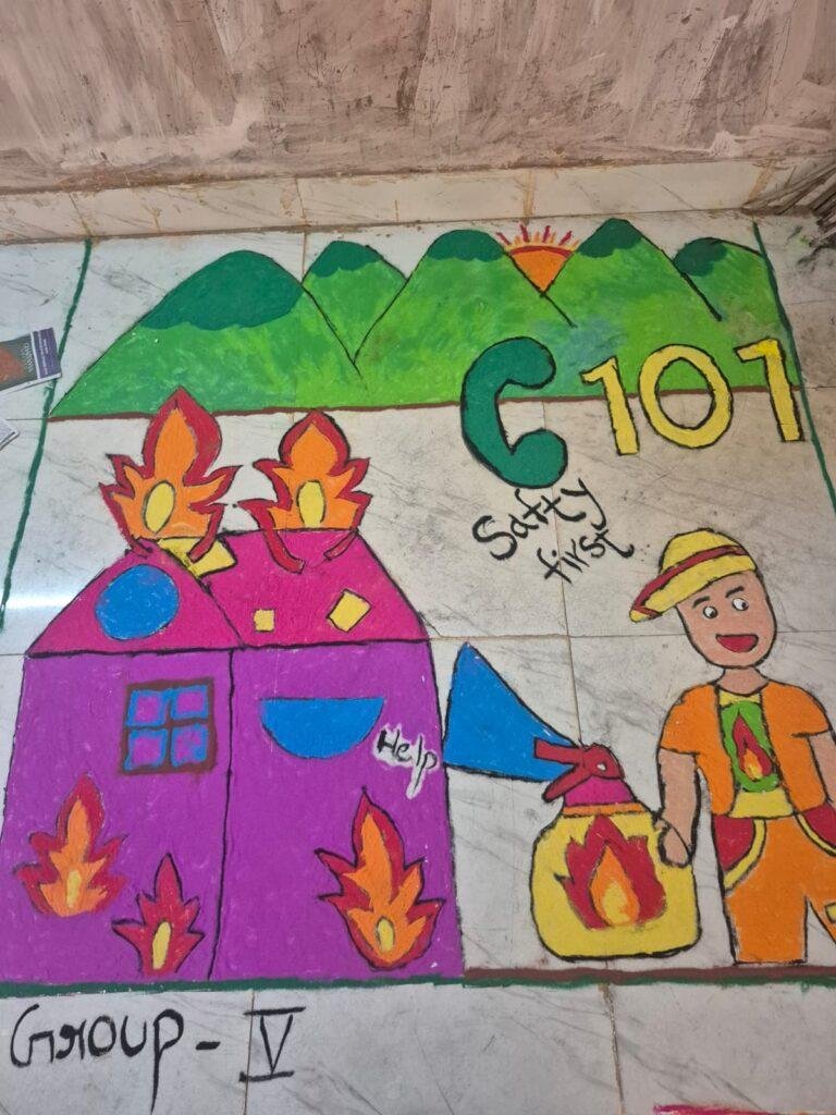 अग्नि सुरक्षा जागरूकता सप्ताह बच्चों की कला और कलम ने दिया सुरक्षा का संदेश